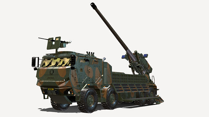 OBUSEIRO ALTOPROPULSADO CAESAR 8X8 155MM Low-poly 3D model