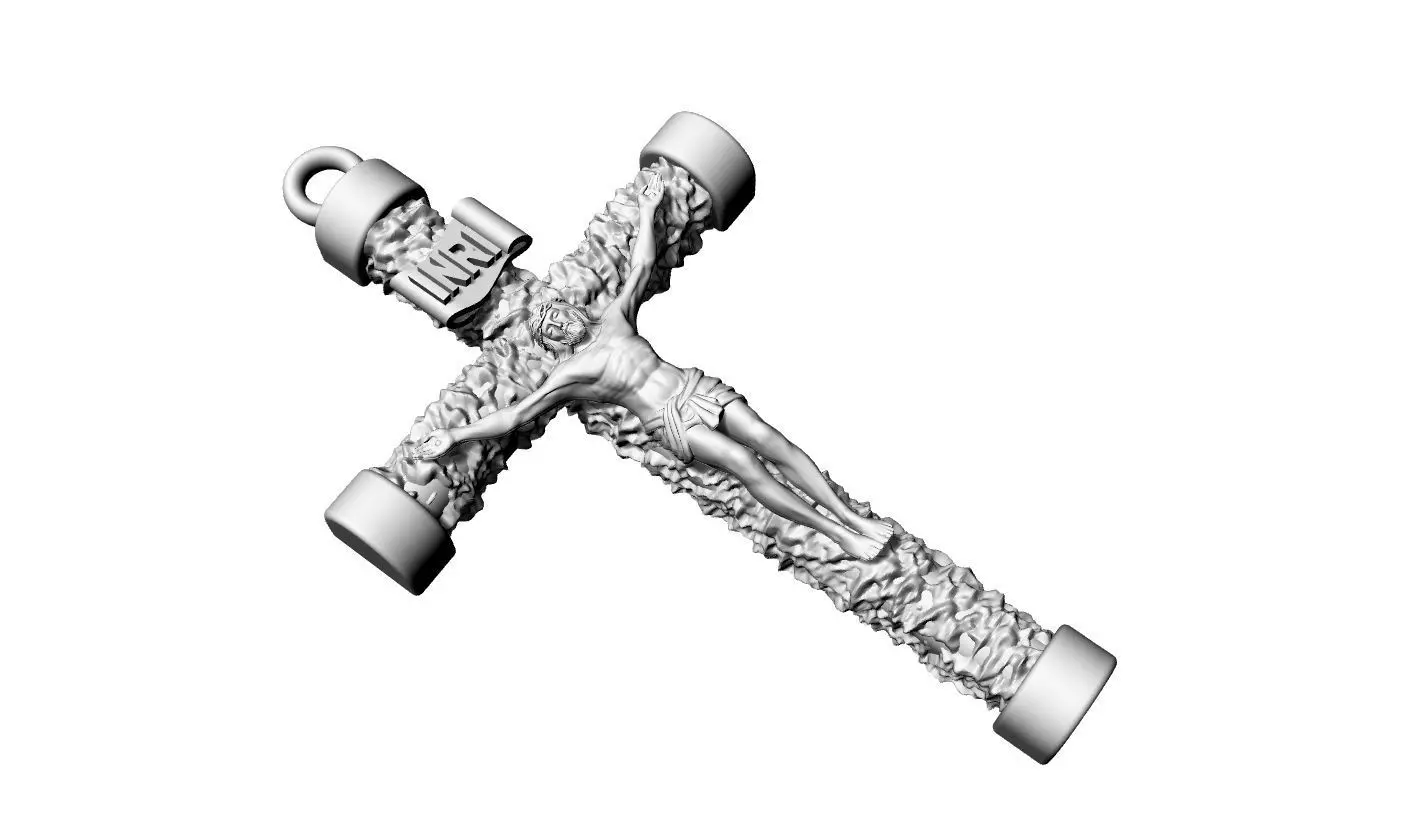 dije cruz y cristo 3D print model