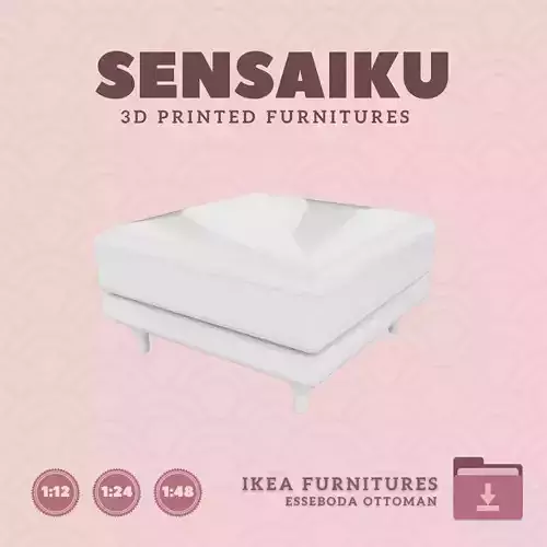 ESSEBODA Ottoman for Miniature Dollhouse IKEA 3D Print 3D print model
