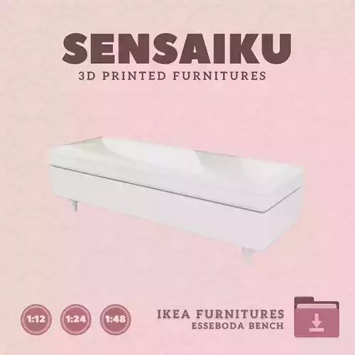 ESSEBODA Bench with Storage for Mini Dollhouse IKEA3D Print