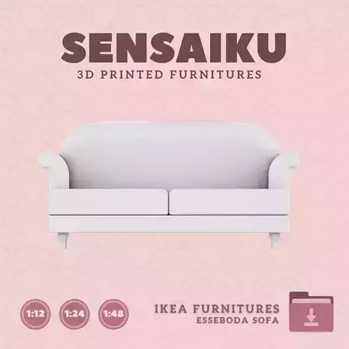ESSEBODA Loveseat Sofa for Mini Dollhouse IKEA 3D Print