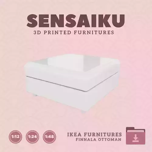 FINNALA Ottoman with Storage for Dollhouse IKEA 3D Print 3D print model