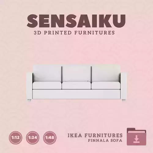 FINNALA 3 Seat Sofa for Miniature Dollhouse IKEA 3D Print