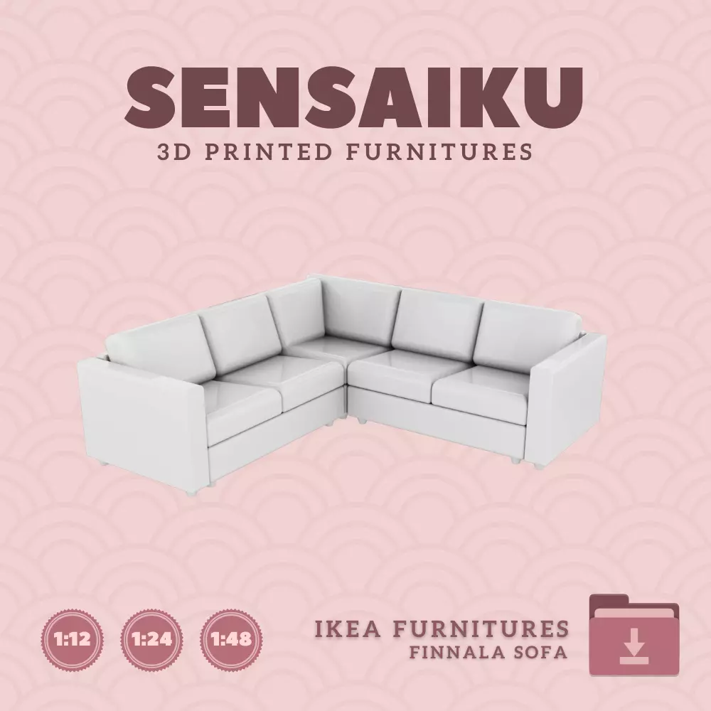 FINNALA 4 Seat Corner Sofa for Dollhouse IKEA 3D Print 3D print model