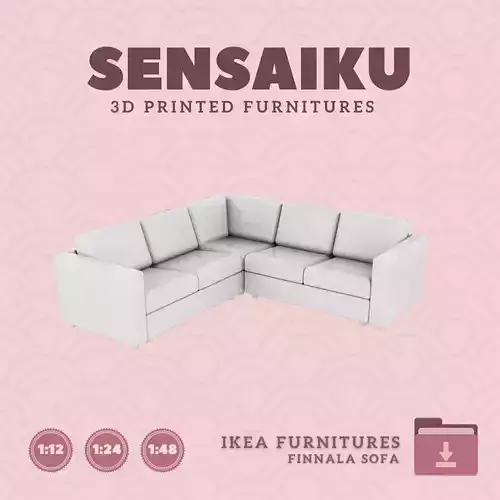 FINNALA 4 Seat Corner Sofa for Dollhouse IKEA 3D Print 3D print model
