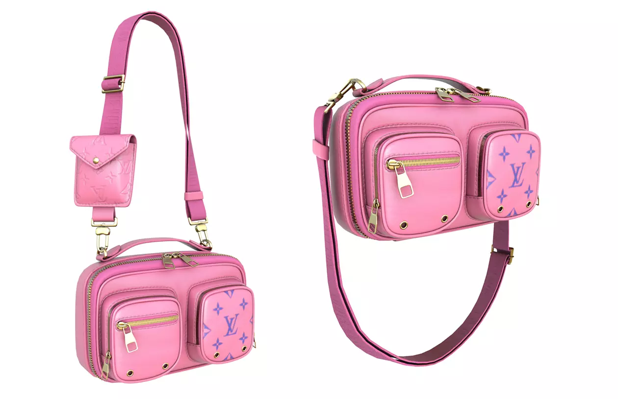 Louis Vuitton Pink Embossed Monogram Utility Crossbody Bag Low-poly 3D model