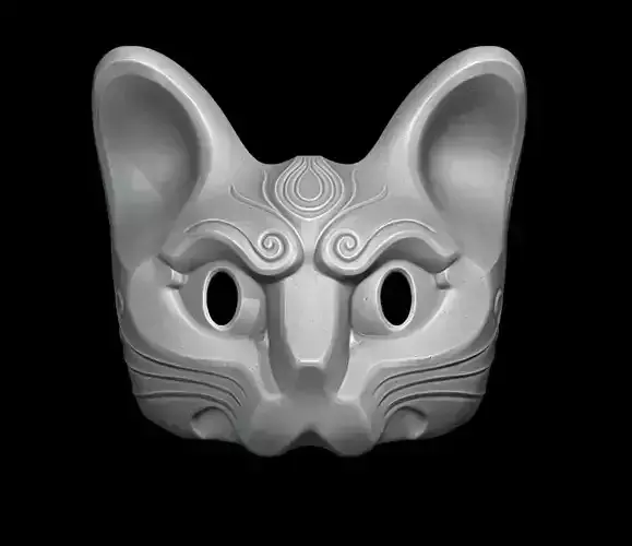 Japanese Cat Mask FullFace 3D Printable Model 3D print model