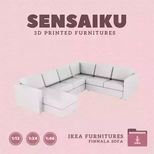 FINNALA Corner  5 Seat with Chaise for Dollhouse IKEA 3D Print 3D print model