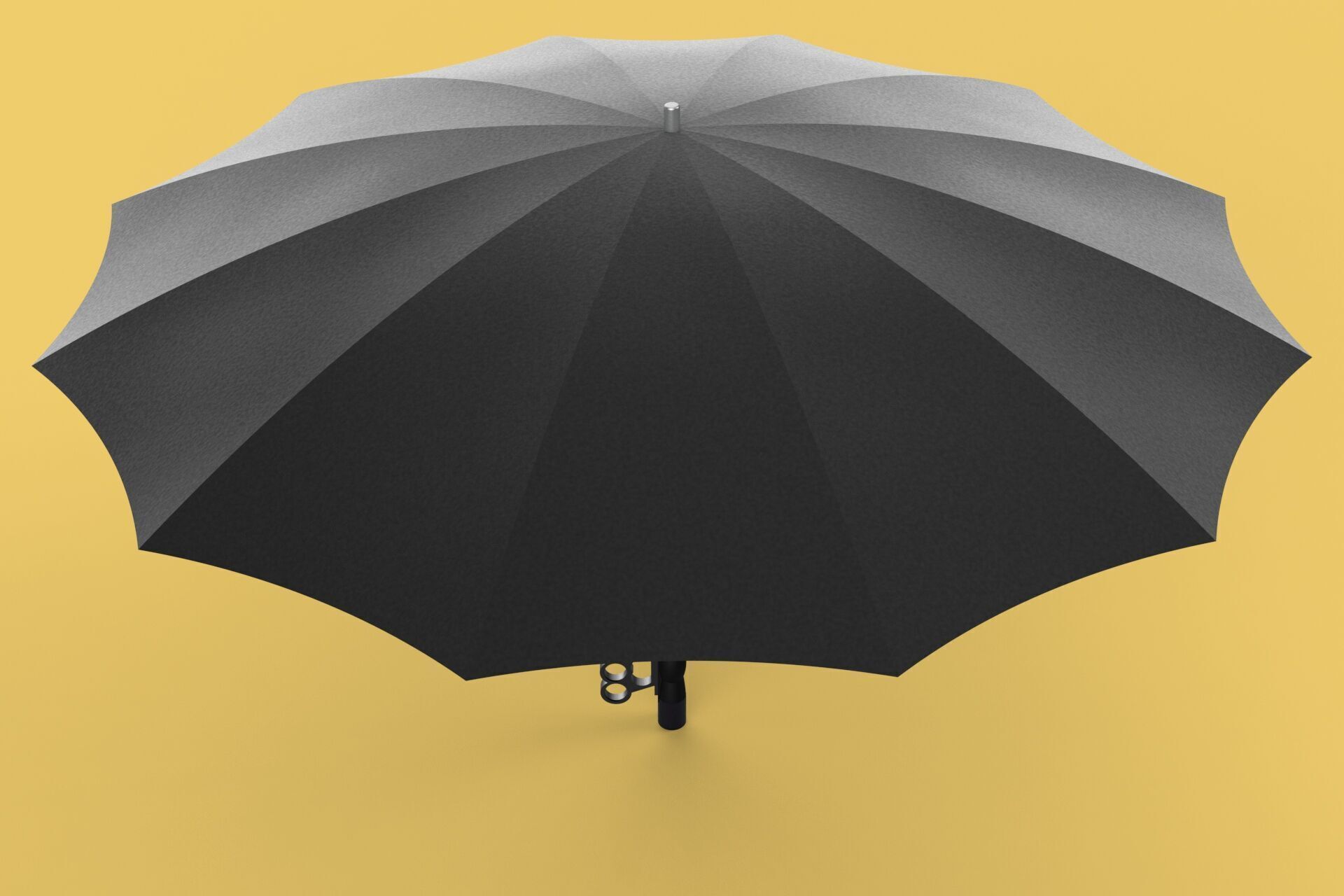 SAFETY UMBRELLA SELF DEFENSE FINGER HOLE GRIP FLASHLIGHT TORCH 3D model_1