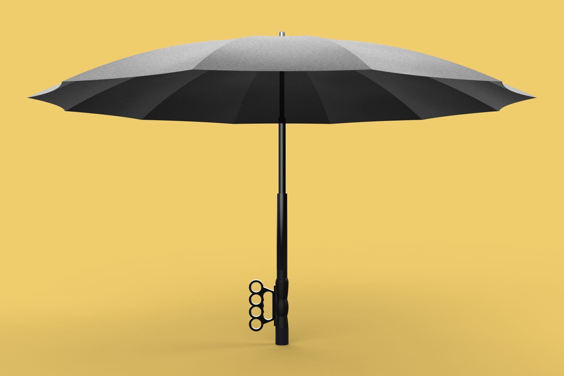 SAFETY UMBRELLA SELF DEFENSE FINGER HOLE GRIP FLASHLIGHT TORCH 3D model_23