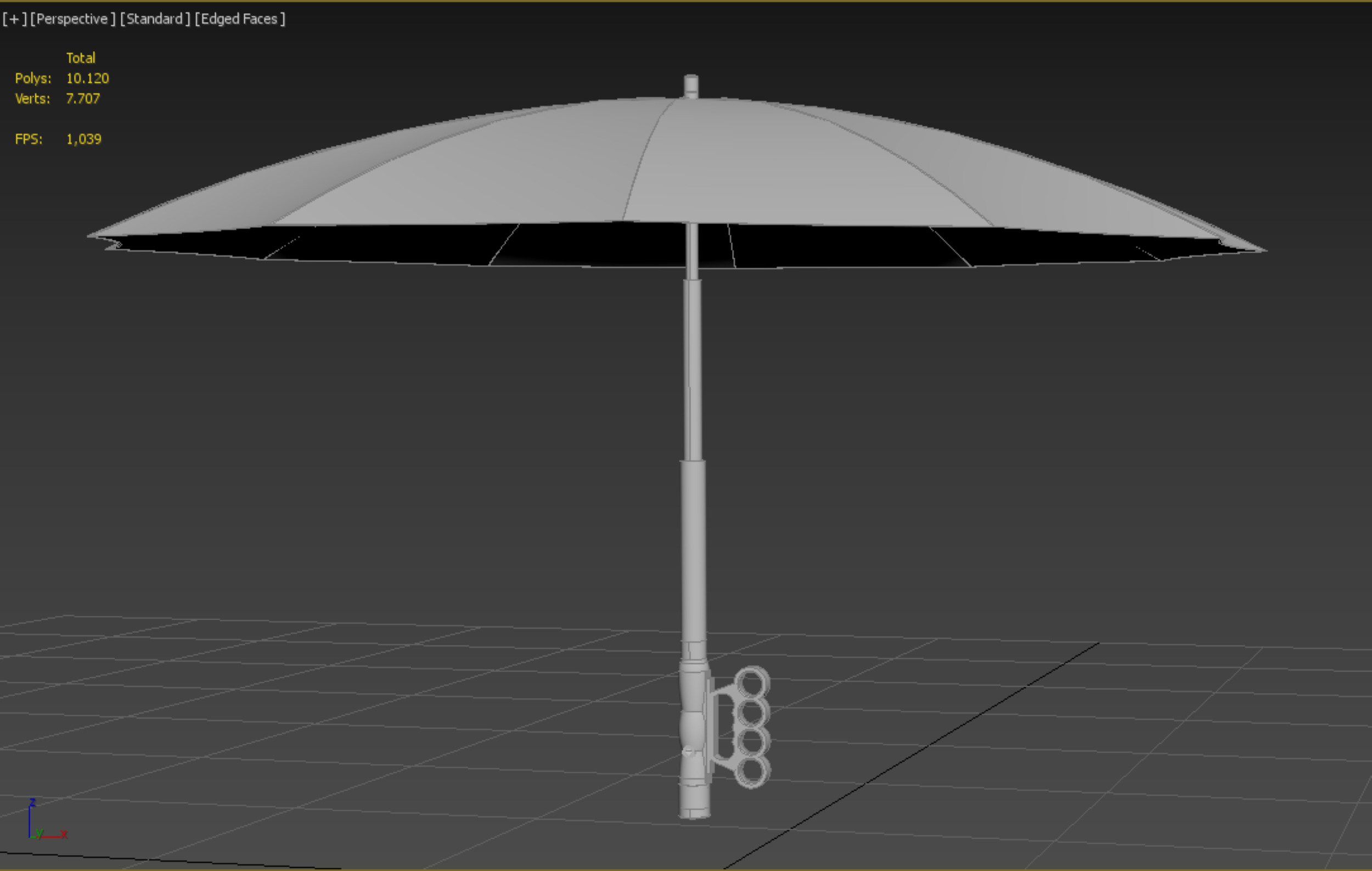 SAFETY UMBRELLA SELF DEFENSE FINGER HOLE GRIP FLASHLIGHT TORCH 3D model_27