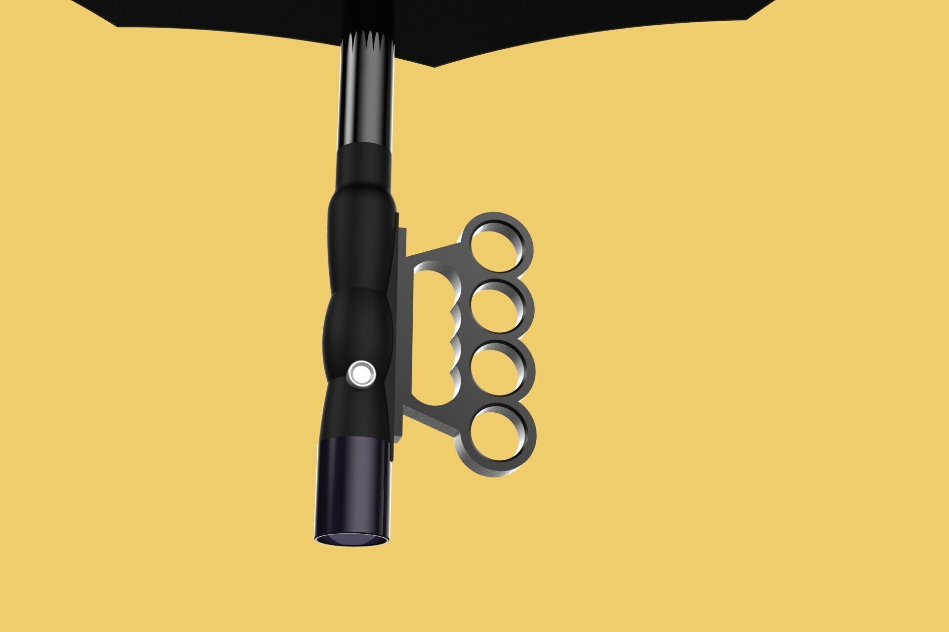 SAFETY UMBRELLA SELF DEFENSE FINGER HOLE GRIP FLASHLIGHT TORCH 3D model_8