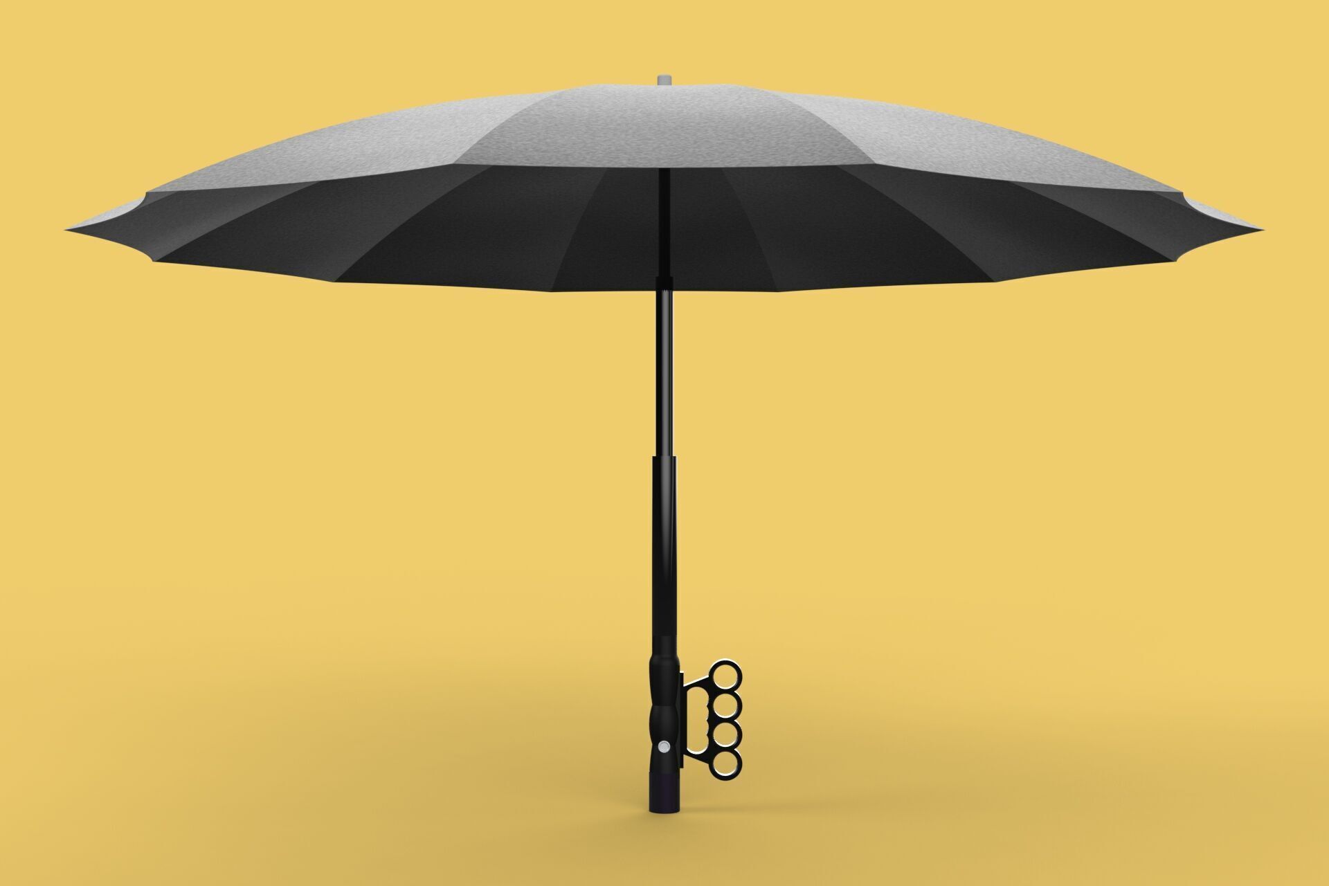 SAFETY UMBRELLA SELF DEFENSE FINGER HOLE GRIP FLASHLIGHT TORCH 3D model_11