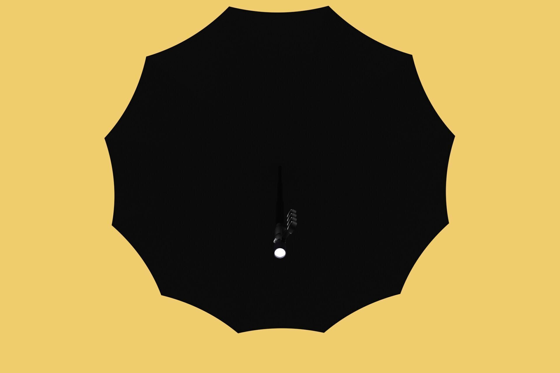 SAFETY UMBRELLA SELF DEFENSE FINGER HOLE GRIP FLASHLIGHT TORCH 3D model_4