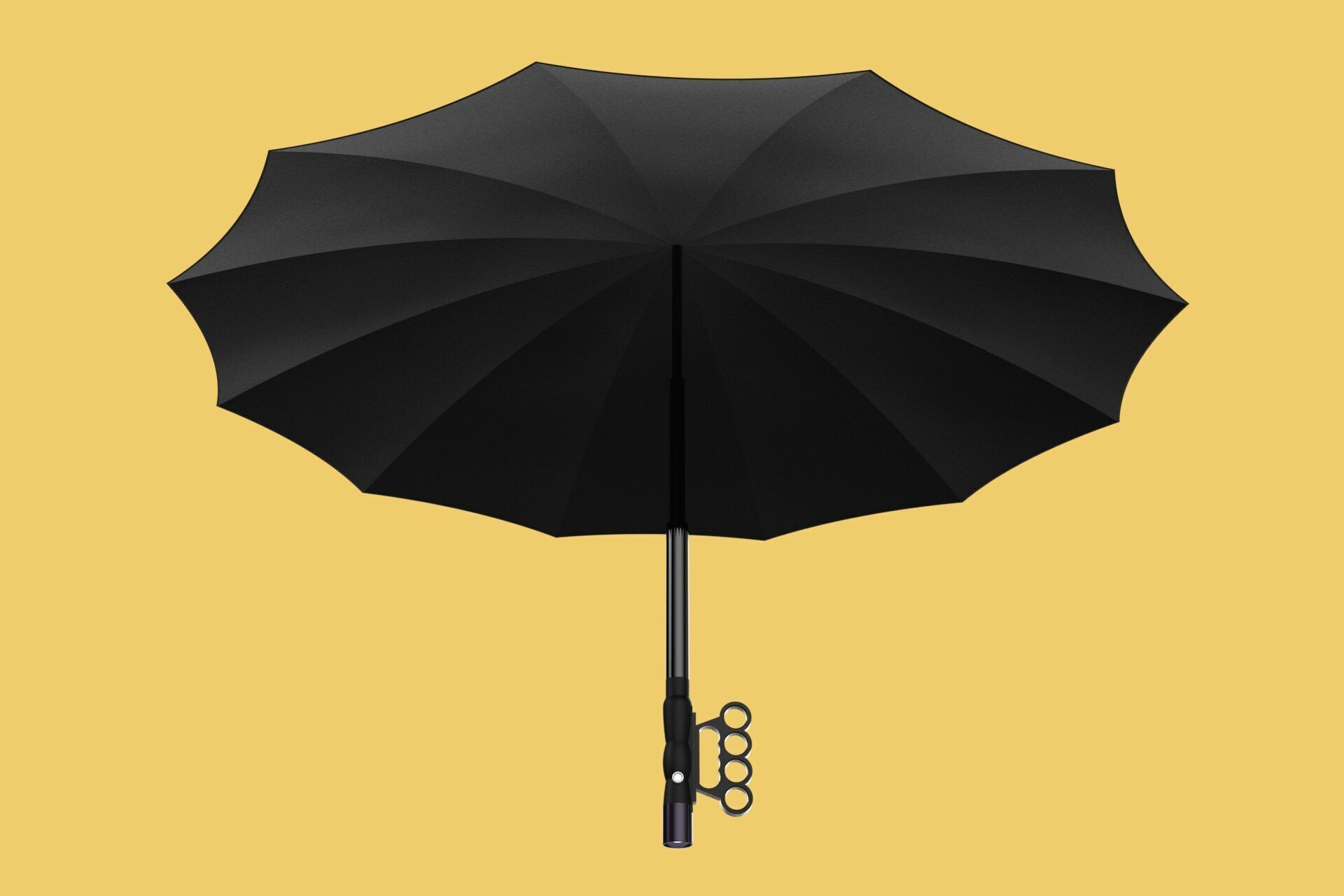 SAFETY UMBRELLA SELF DEFENSE FINGER HOLE GRIP FLASHLIGHT TORCH 3D model_18