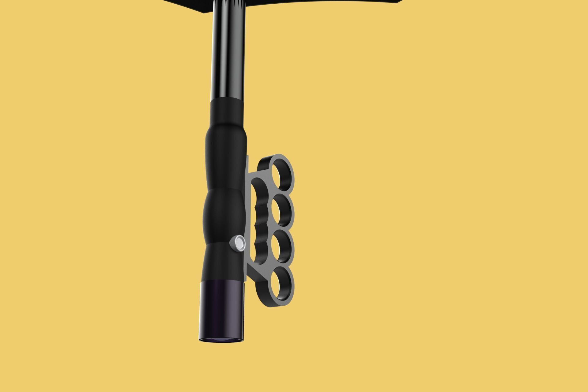 SAFETY UMBRELLA SELF DEFENSE FINGER HOLE GRIP FLASHLIGHT TORCH 3D model_9