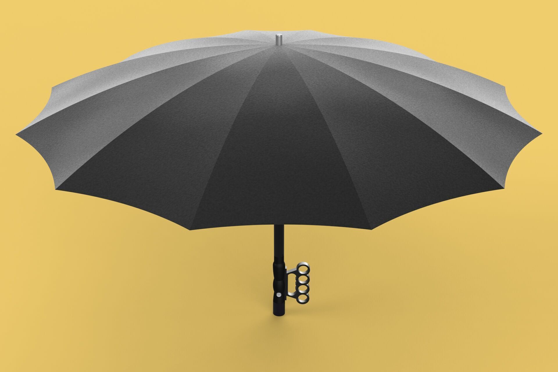 SAFETY UMBRELLA SELF DEFENSE FINGER HOLE GRIP FLASHLIGHT TORCH 3D model_17