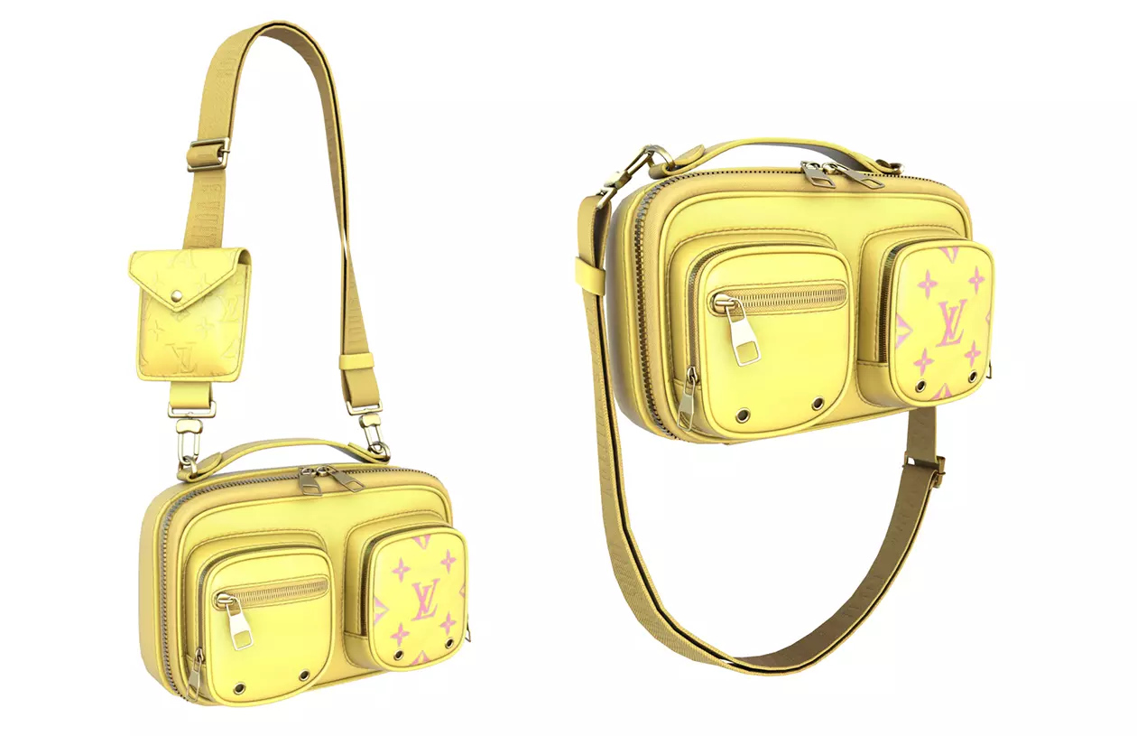 Louis Vuitton Yellow Embossed Monogram Utility Crossbody Bag Low-poly 3D model