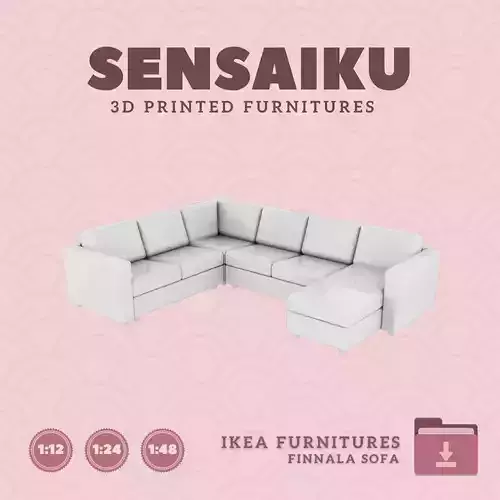 FINNALA Corner  5 Seat Chaise V2 for Dollhouse IKEA 3D Print 3D print model