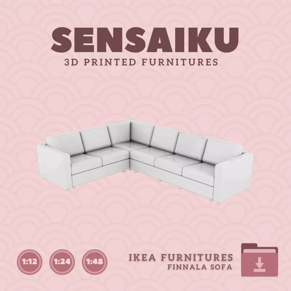 FINNALA Corner 5 Seat Sofa for Dollhouse IKEA 3D Print 3D print model