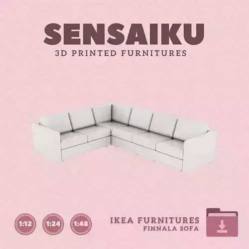 FINNALA Corner 5 Seat Sofa for Dollhouse IKEA 3D Print
