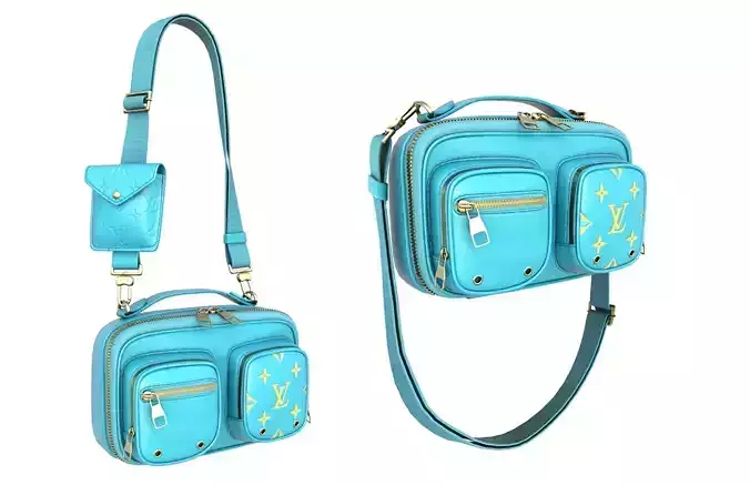 Louis Vuitton Blue Embossed Monogram Utility Crossbody Bag