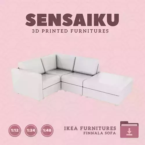 FINNALA Sofa Ottoman V2 for Dollhouse IKEA 3D Print 3D print model