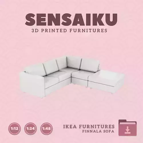FINNALA Corner 4 Seat Ottoman for Dollhouse IKEA 3D Print 3D print model
