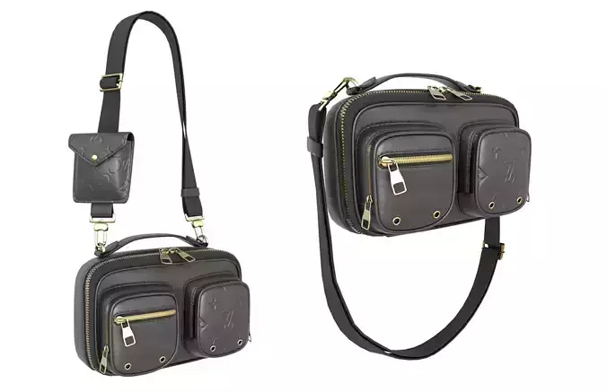 Louis Vuitton Black Embossed Monogram Utility Crossbody Bag