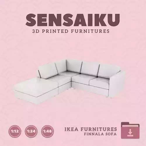 FINNALA 4 Seat with Open End V2 for Dollhouse IKEA 3D Print 3D print model