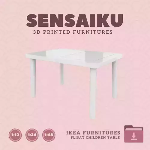 FLISAT Children table for Mini Dollhouse IKEA 3D Print