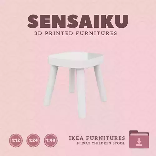 FLISAT Children Stool for Miniature Dollhouse IKEA 3D Print