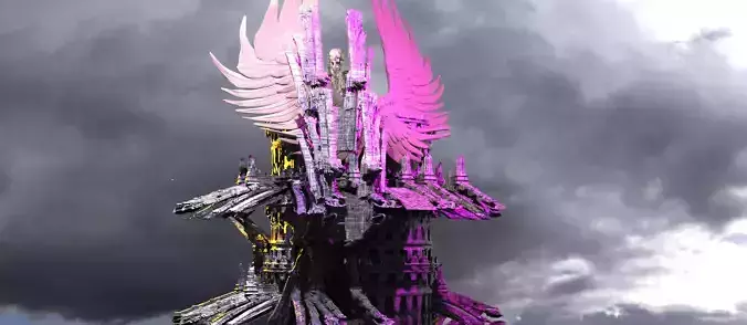 Victorian Winged Sci fi pillars 2