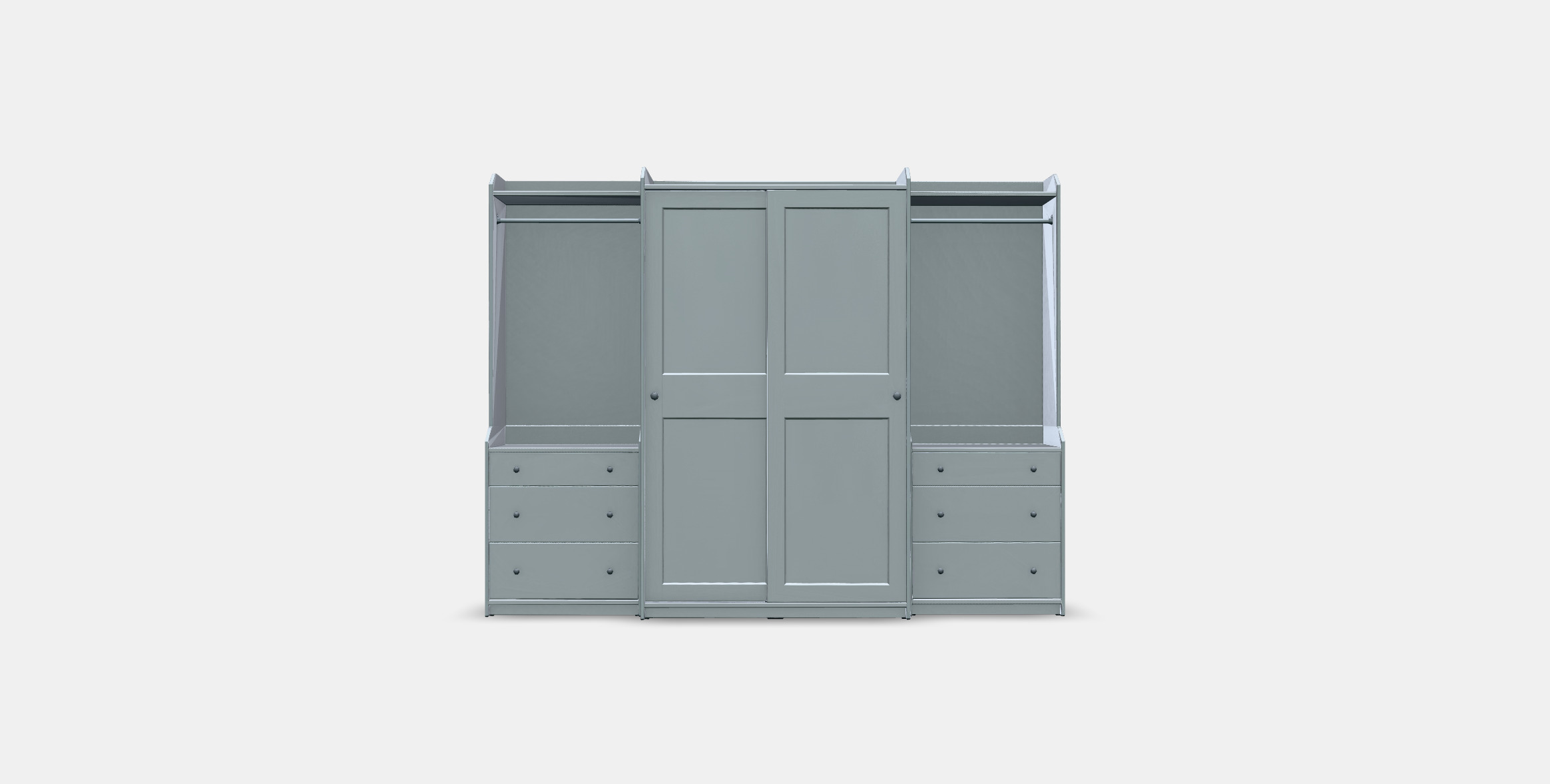 HAUGA Wardrobe combination 1 Low-poly 3D model_10