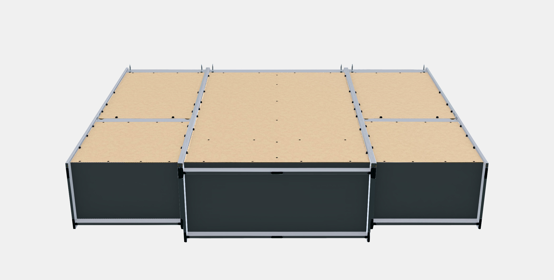 HAUGA Wardrobe combination 1 Low-poly 3D model_7