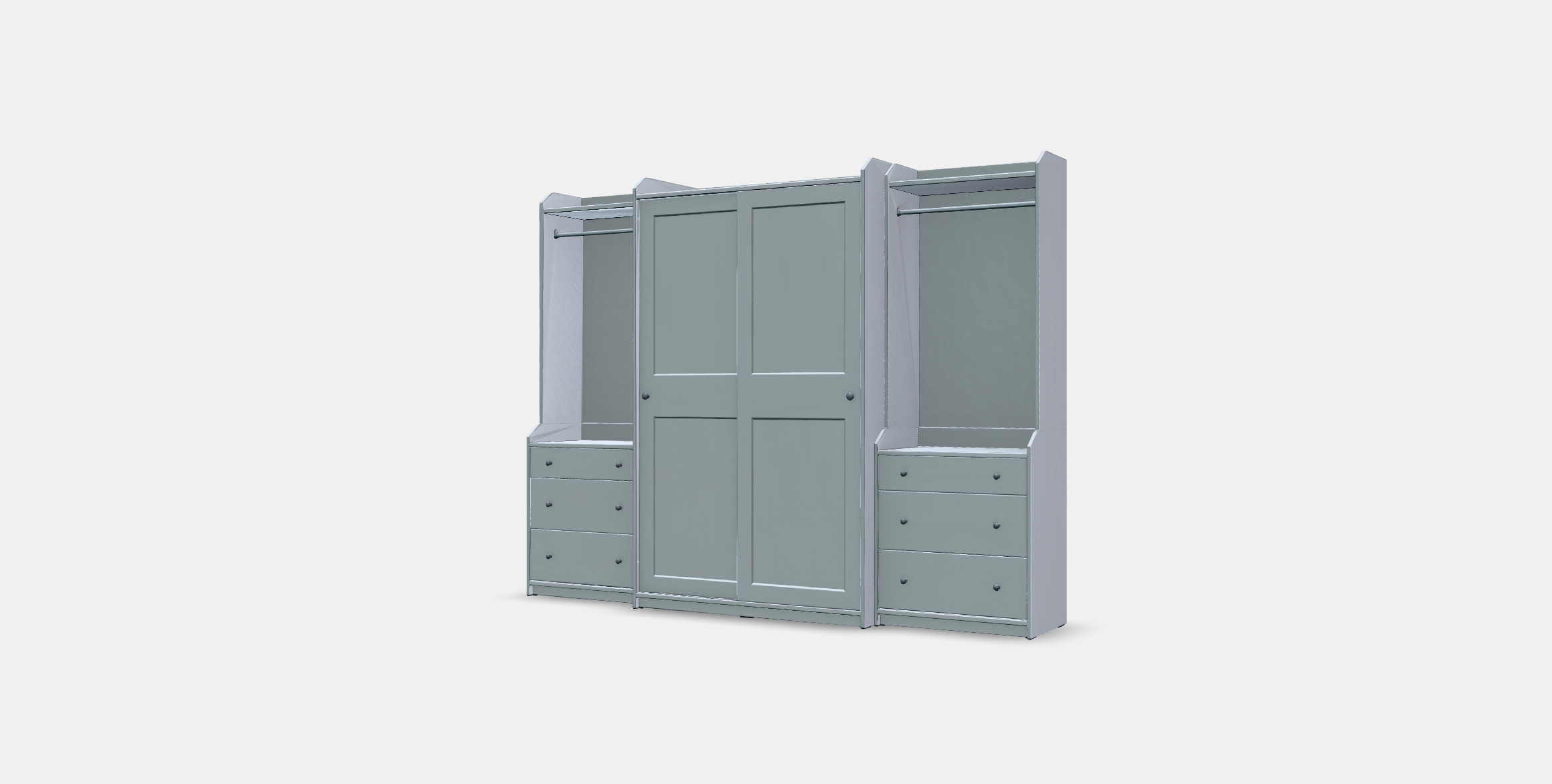 HAUGA Wardrobe combination 1 Low-poly 3D model_12