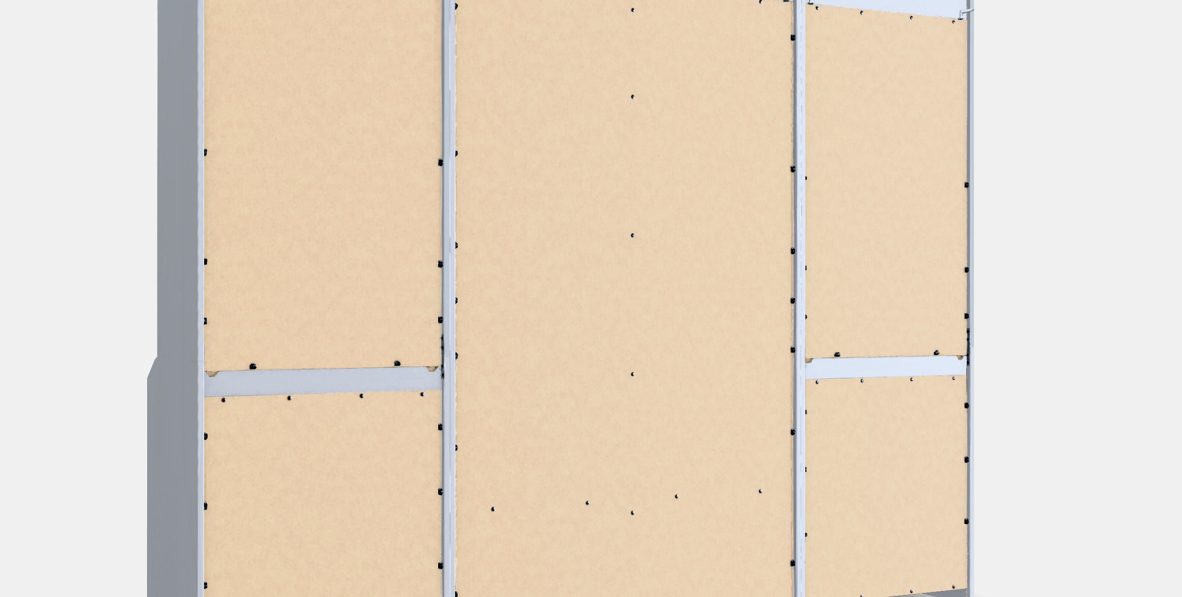 HAUGA Wardrobe combination 1 Low-poly 3D model_2