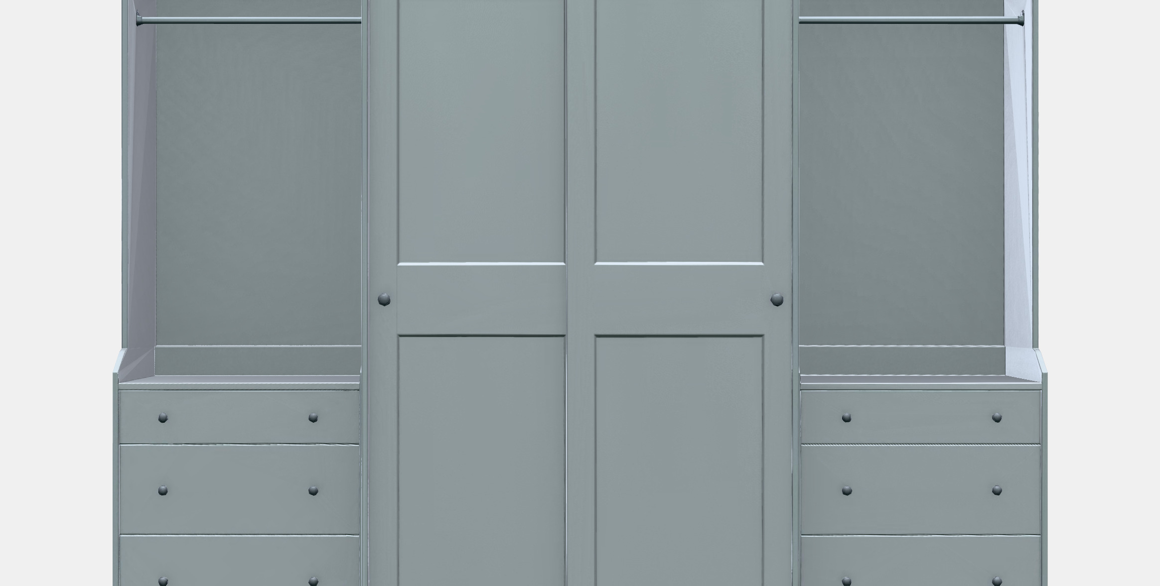 HAUGA Wardrobe combination 1 Low-poly 3D model_11