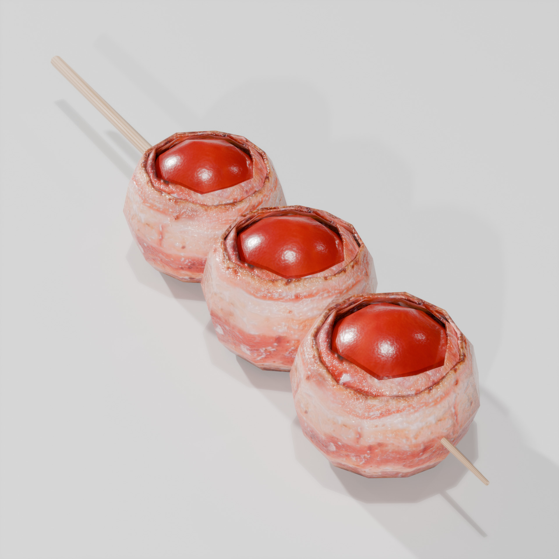 Yakitori assortment -5 types side dishes Low-poly 3D model_10
