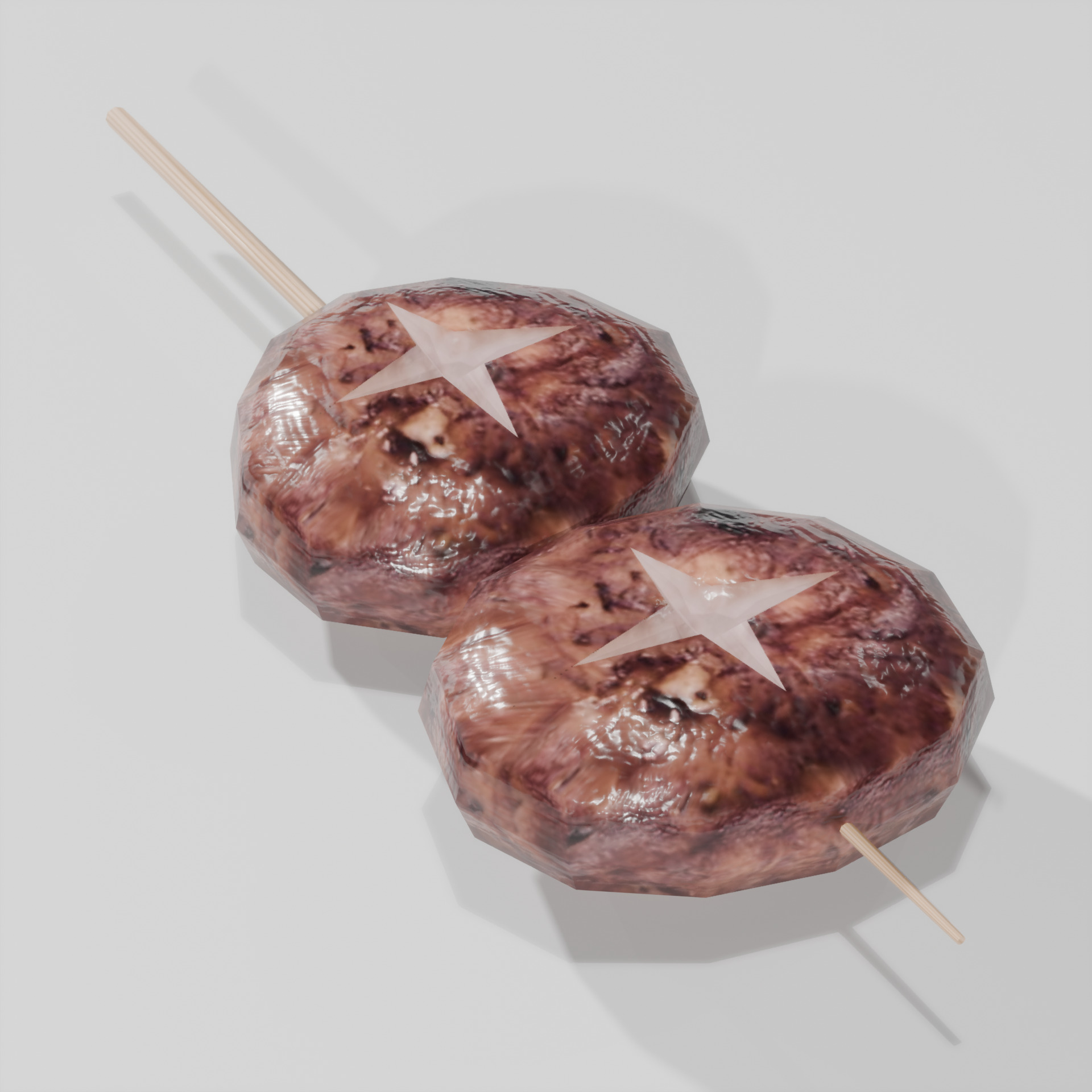 Yakitori assortment -5 types side dishes Low-poly 3D model_8