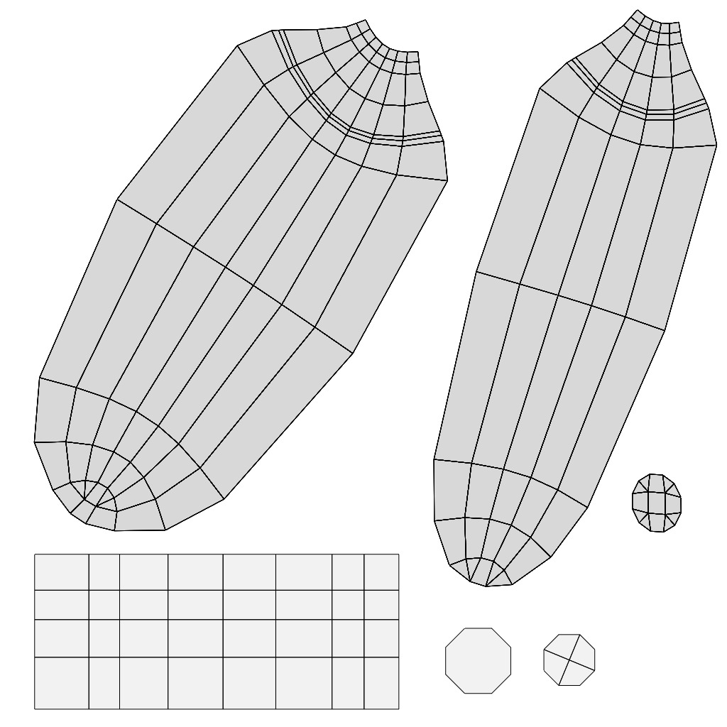 Yakitori assortment -5 types side dishes Low-poly 3D model_18