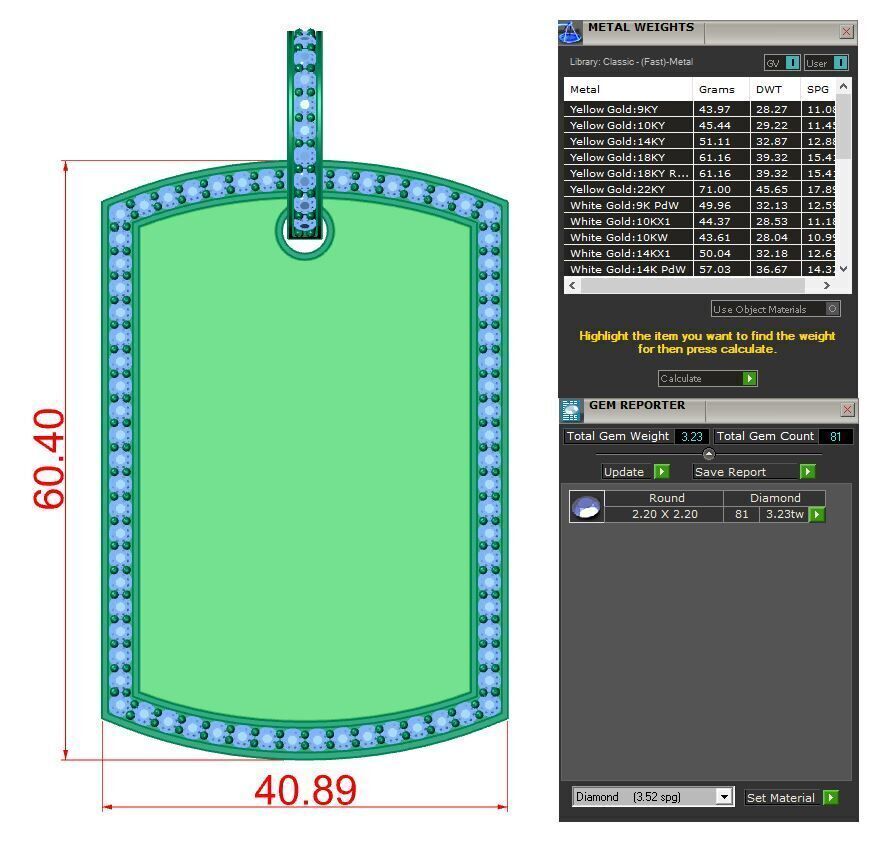 dog tag pendant 3D print model_3