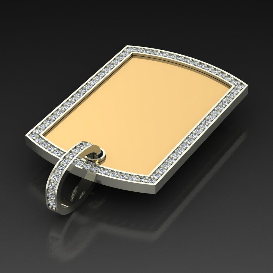 dog tag pendant 3D print model_6