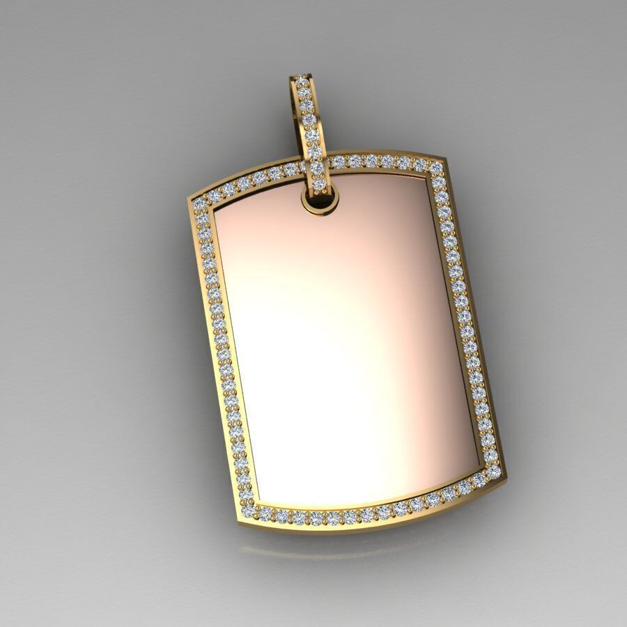 dog tag pendant 3D print model_1
