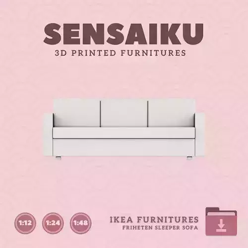FRIHETEN Sleeper Sofa for Miniature Dollhouse IKEA 3D Print 3D print model