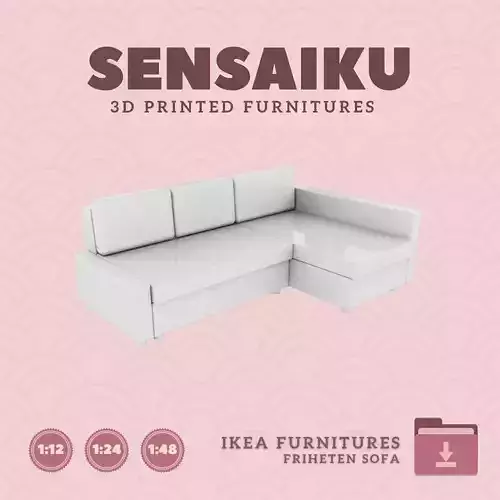 FRIHETEN Sleeper Seat Sofa for Miniature Dollhouse IKEA 3D Print