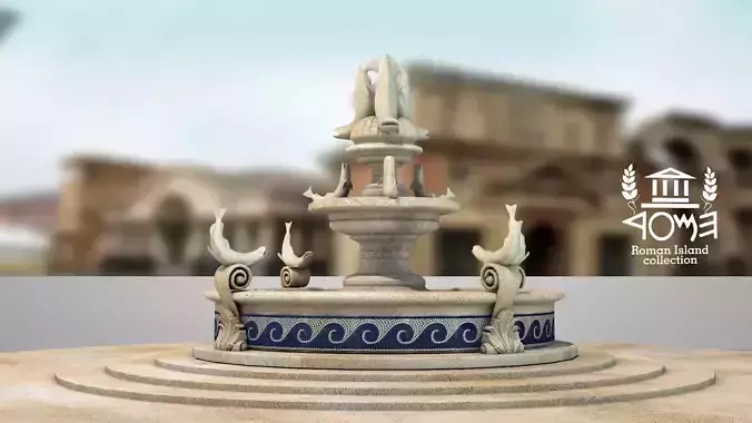 Fish Fountain - Roman Island 3D model