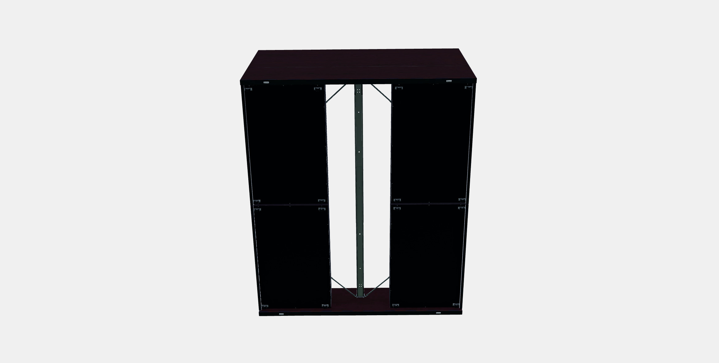 MALM Bed frame high w 4 storage boxes 13 3D model_6