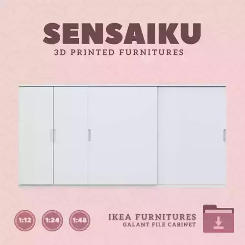 GALANT File Cabinet Combination V2 for Dollhouse IKEA 3D Print 