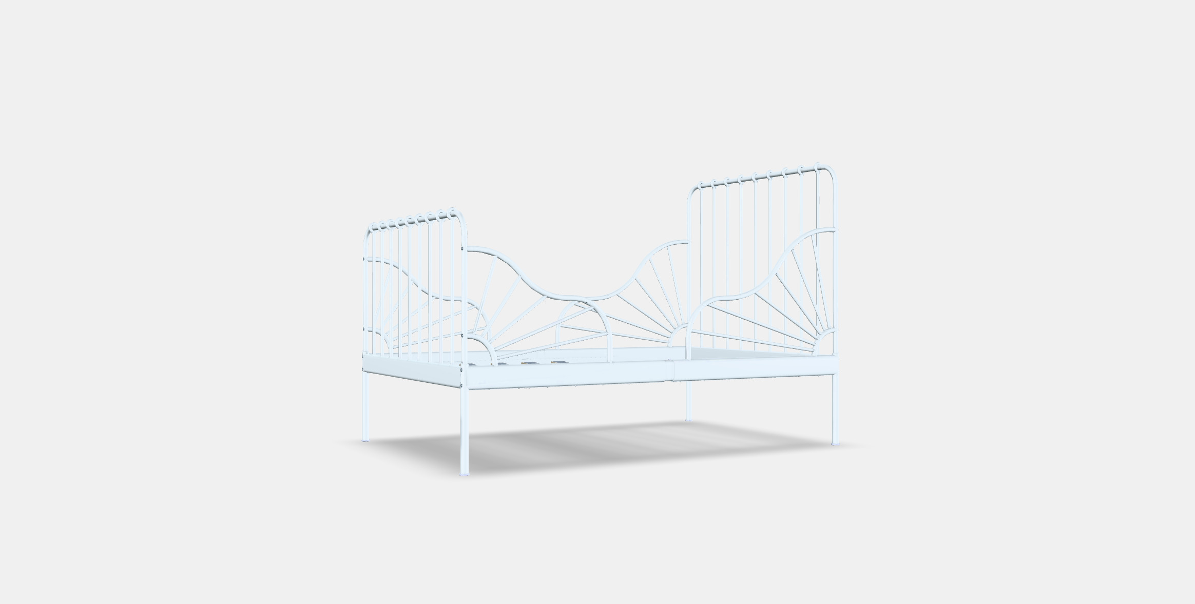 MINNEN Ext bed frame with slatted base 3D model_16